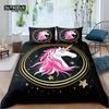 Home Living Luxury 3D Unicorn Bedding Set Flower Duvet Cover Pillowcase Queen and King EU/US/AU/UK Size Comforter Bedding