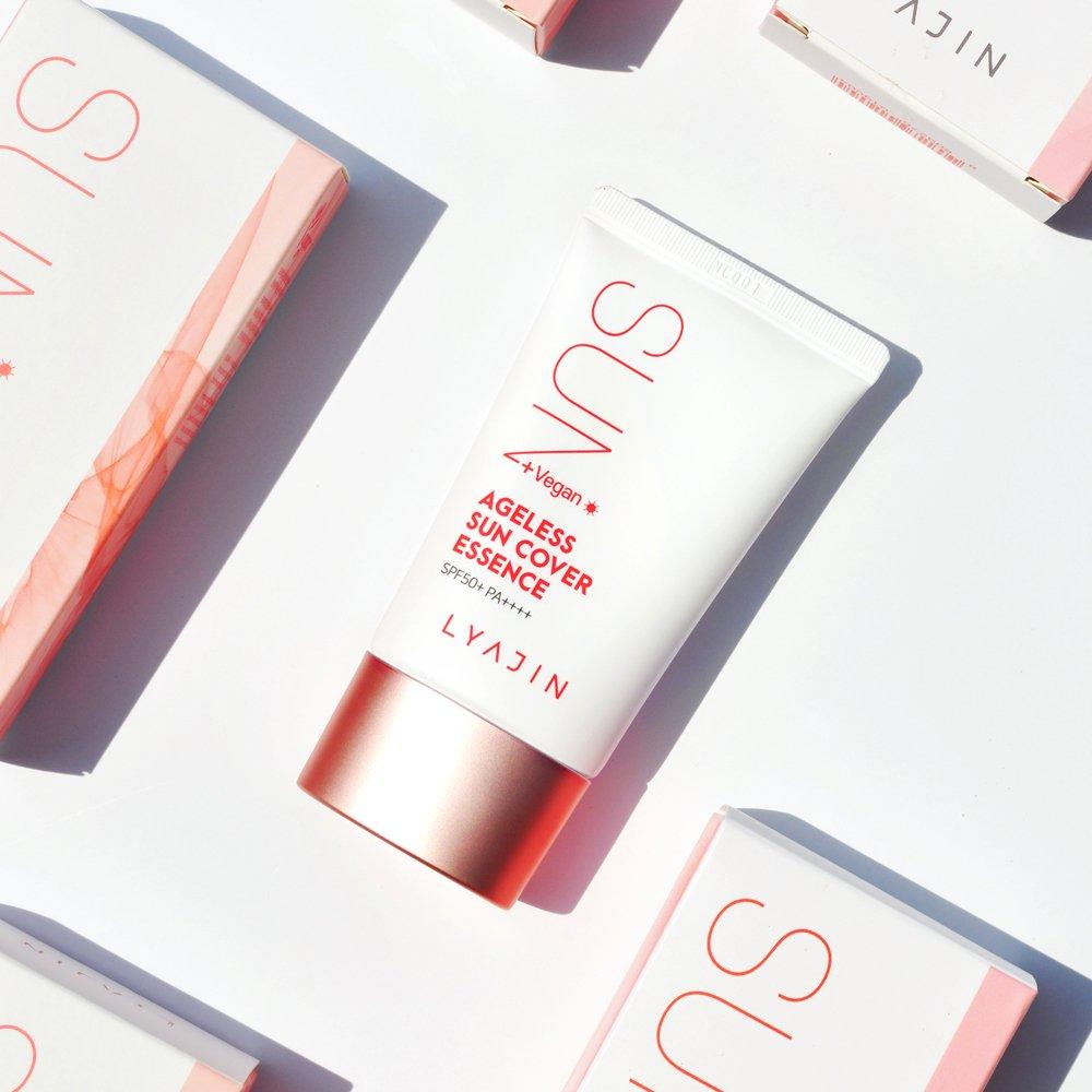 LYAJIN Ageless Sun Cover Essence 50мл Солнцезащитный крем (Увлажняющая эссенция на 60% больше)