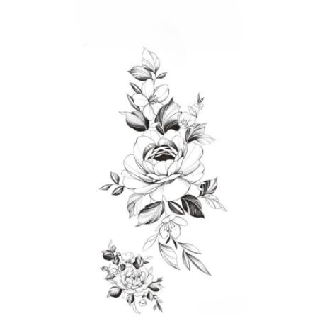 Sexy Black Large Snake Flower Fake Tattoo Stickers For Women Dot Rose Peony Temporary Tattoos Diy Water Transfer Tatoos Girls