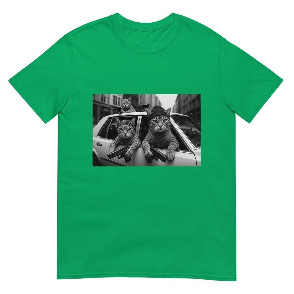 Funny Cat Gang Vintage Cats With Guns Meme Streetwear Tshirt