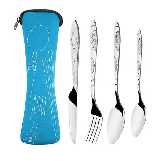 Cutlery Storage Bag Tableware Cloth Bags Zipper Design Portable Washable Storage Pouch for Fork Spoon Chopsticks Office Car Camping Travel Utensil