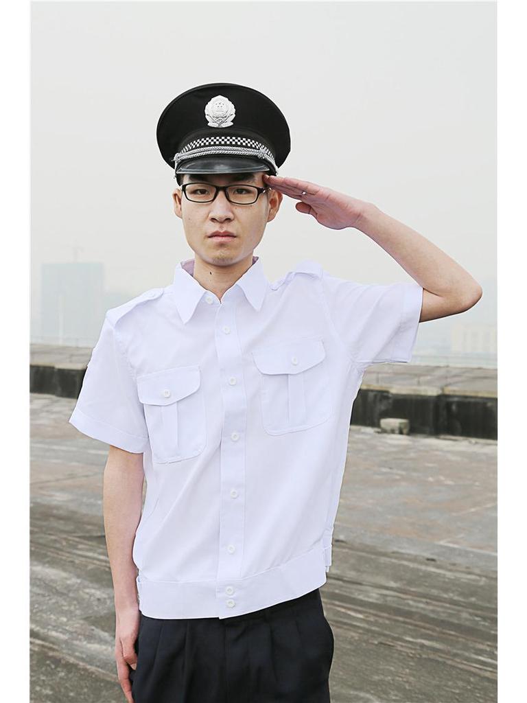 Summer Short-Sleeve White Security Uniform Shirt for Community Gatekeepers and Hotel Staff