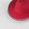 Trendy Cowboy Hat Denims Hat with Sparkling Rhinestones and Fringe Detail for Outdoor Activities Parties Halloween Hat