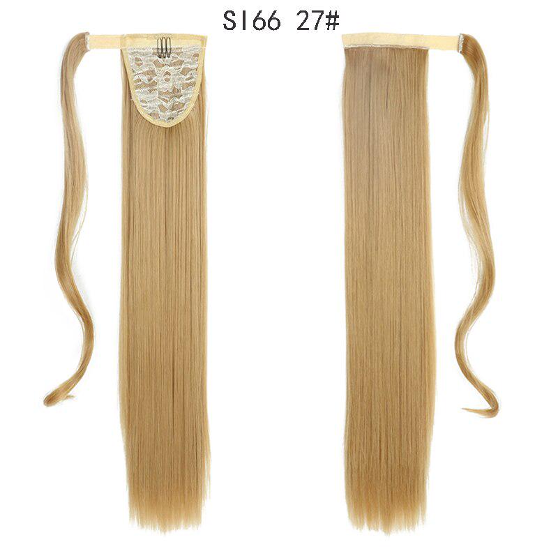 LISI HAIR Long Straight Wrap Around Clip In Ponytail Hair Extension Heat Resistant Synthetic Pony Tail Fake Hair