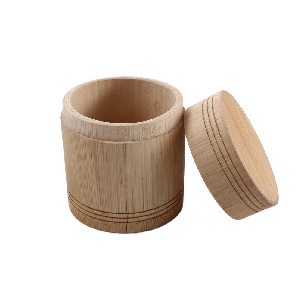Tube Natural With Lid Jar Handmade Bamboo Tea Canister Organizer Storage Box Container