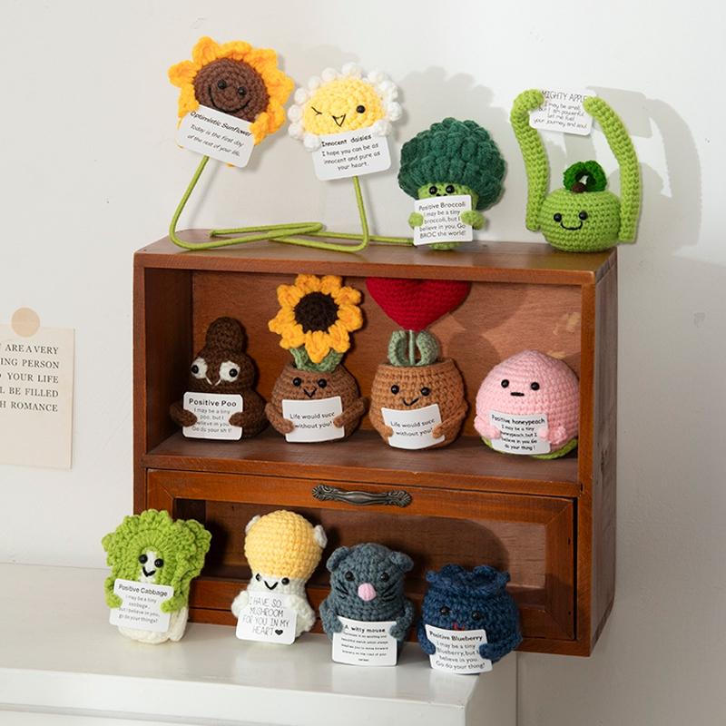 Вязаный крючком картофель, искусственный вязаный крючком картофель, набор игрушек, настольные аксессуары, украшение для комнаты, офиса, рабочего стола, украшение для детской комнаты, домашний декор