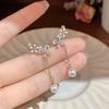 Серьги-бабочки из серебра S925 с кристаллами и жемчугом - Элегантный дизайн с кисточками для женщин
