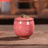 Portable Crackle Glaze White Ceramic Tea Canister