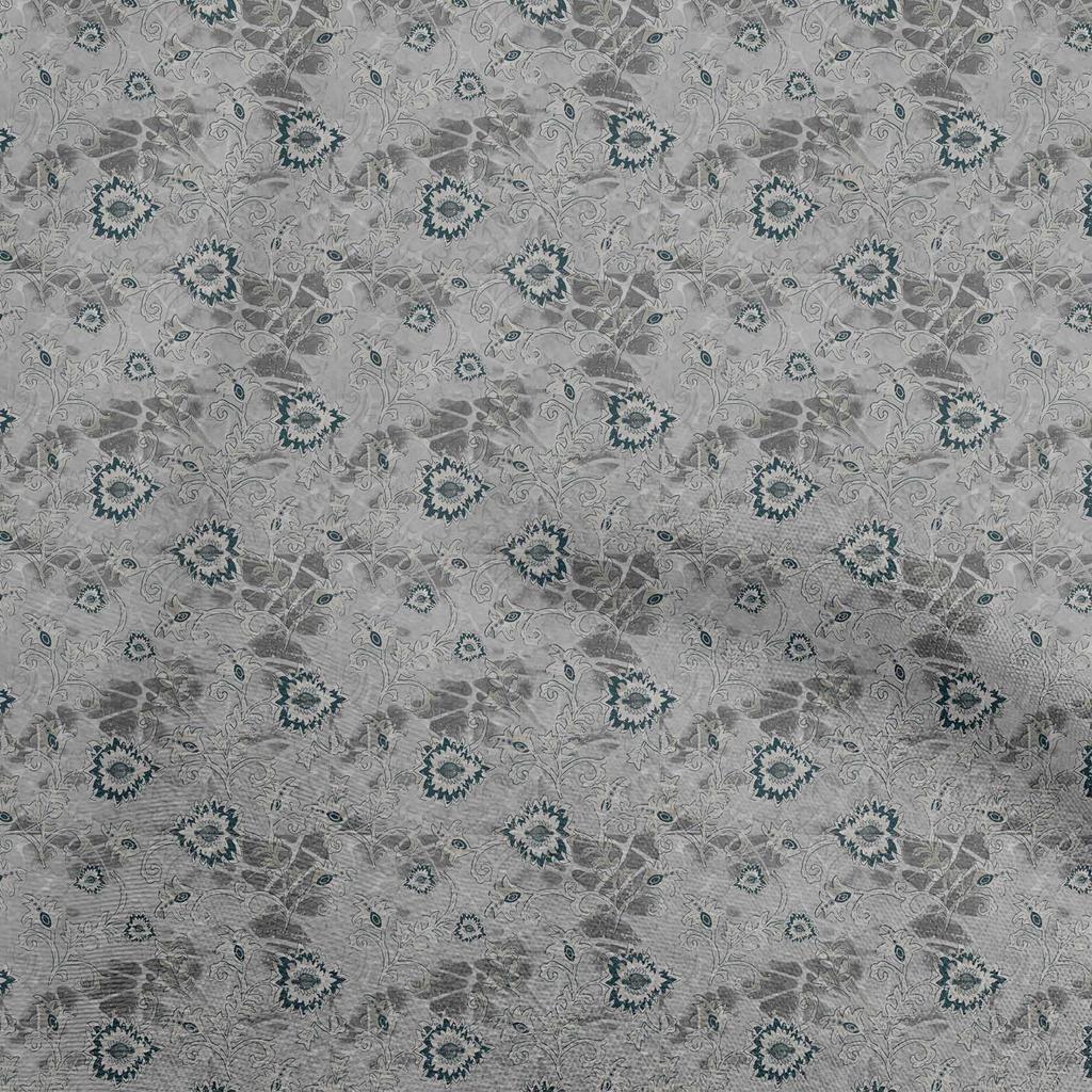 oneOone Cotton Flex Gray Fabric Batik Dress Material Fabric Print Fabric By The Yard 40 Inch