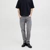 Zippered Jeans Grey Denim Clark Stretch Tapered Men