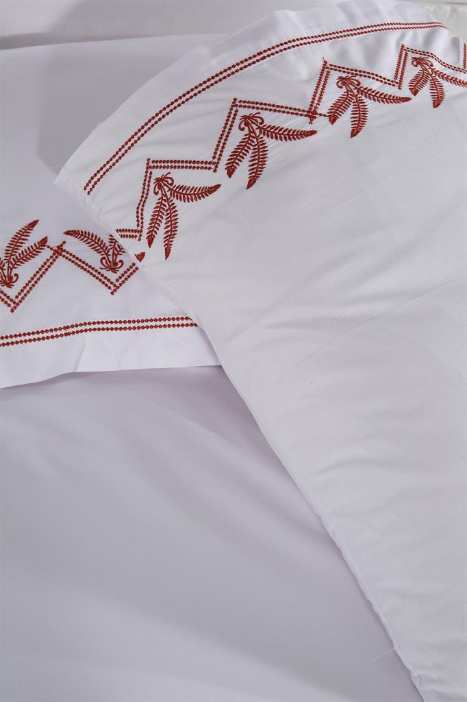 Юлиана Комплект пододеяльников с вышивкой King Size 6 шт, Пододеяльник 200х220, Простыня 240х260, Двойной размер, Кремовый цвет