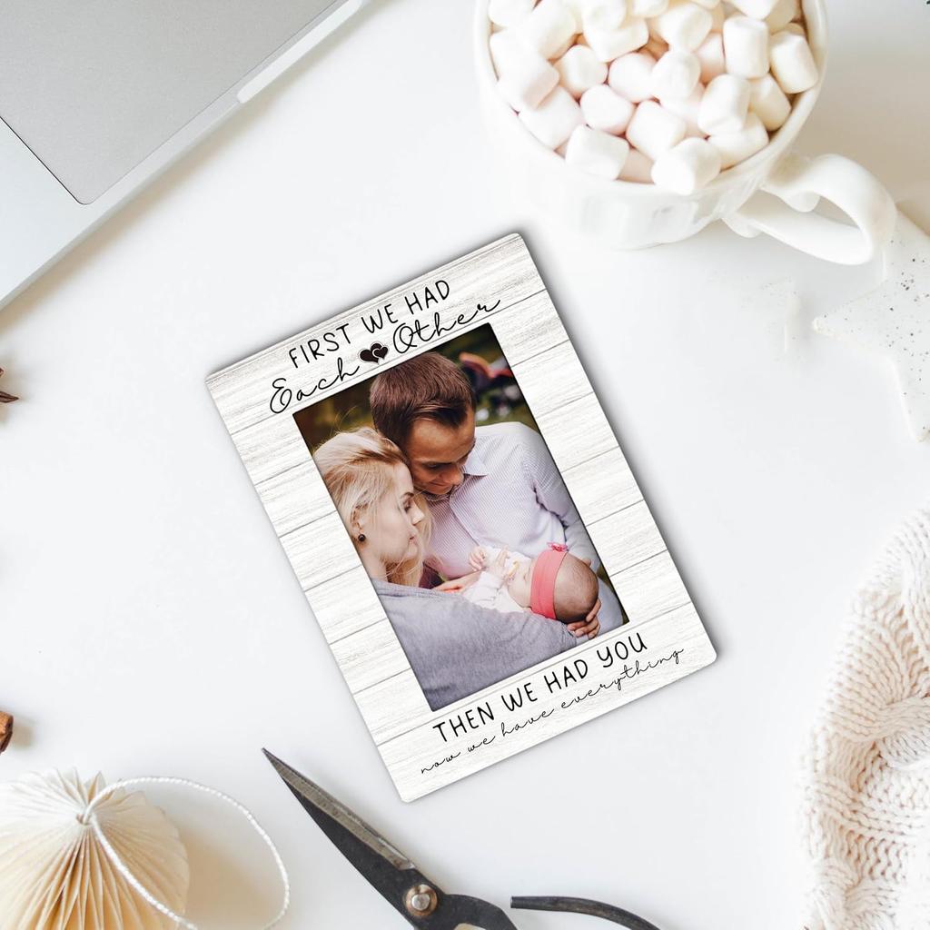 Baby Picture Frame 4x6, Family Wooden Picture Frame, Families Frames, New Baby Gifts, Newborn Babies Gifts, First We Had Each Other Family Decorative