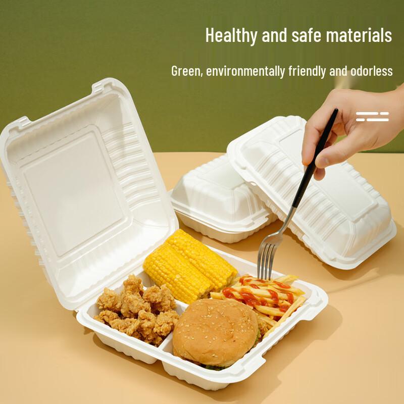Disposable Degradable 3-Compartment Food Containers