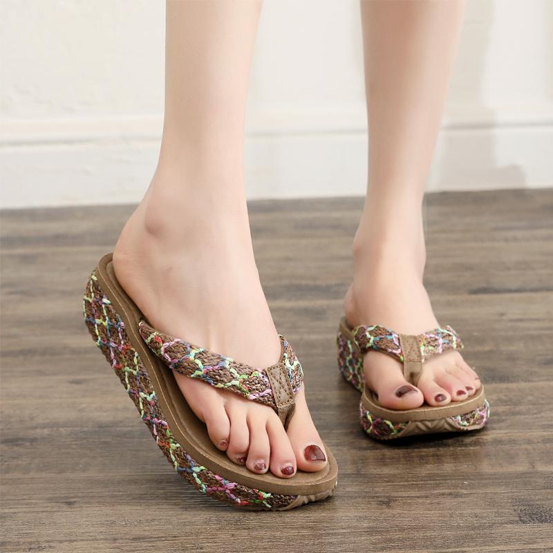 Fashion Shoes Women Rubber Flip Flops Ladies' Slippers Luxury Slides Med Shale Female Beach Platform Soft Hawaiian Designer Flat Sabot