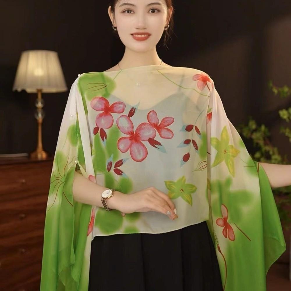 Long Length Breathable Shawl Multifuctional Chiffon Scarf Seaside Sun Protection Shawl  Daily Use