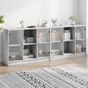VidaXL Bookcase with Doors, Book Cabinet with Storage, Bookcase Furniture Office Living Room, Modern, Sonoma Grey Wood 3206536