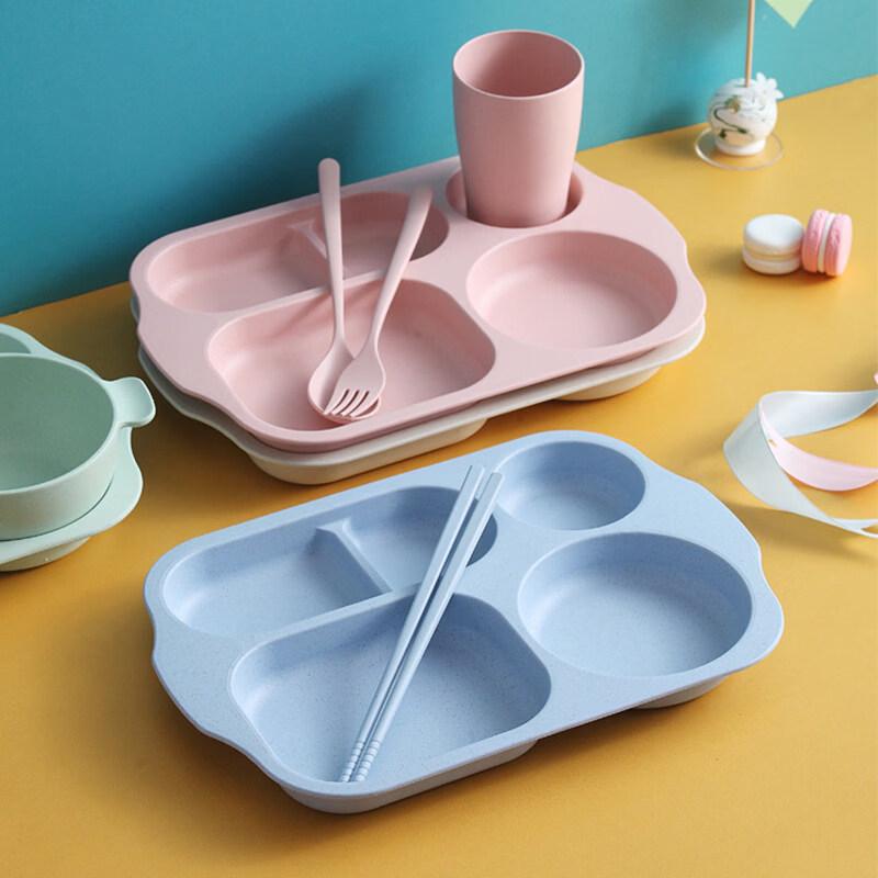 Wheat Straw Divided Plate & Cutlery Set