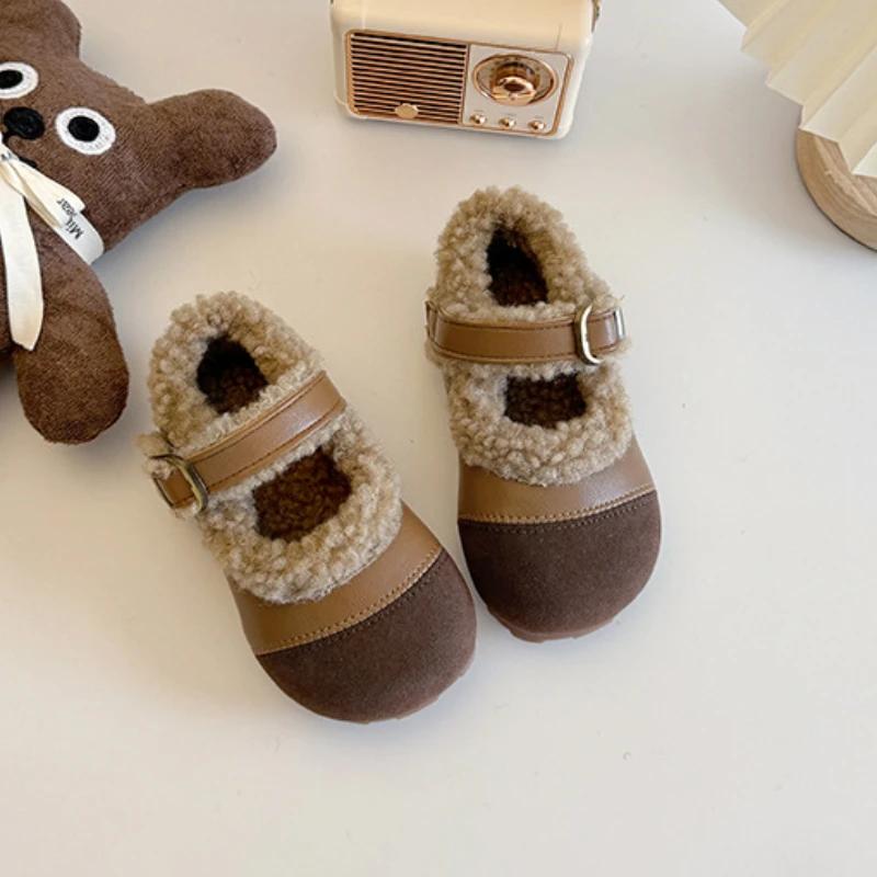 Модная обувь для девочек, универсальная модная новая детская обувь, бархатная удобная обувь для принцессы, легкая хлопковая обувь в стиле ретро, изысканные кроссовки для девочек