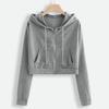 Spring and Autumn Women's Loose Casual Short Hooded Cardigan