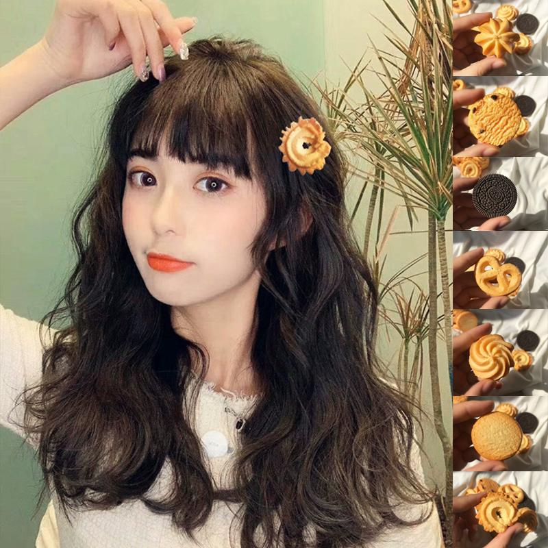 Women Simulation Cookies Handmade Cute Kids Barrettes Adorable Hairpins Funny Hair Clips Hair Accessories Hair Decorate Side Clip