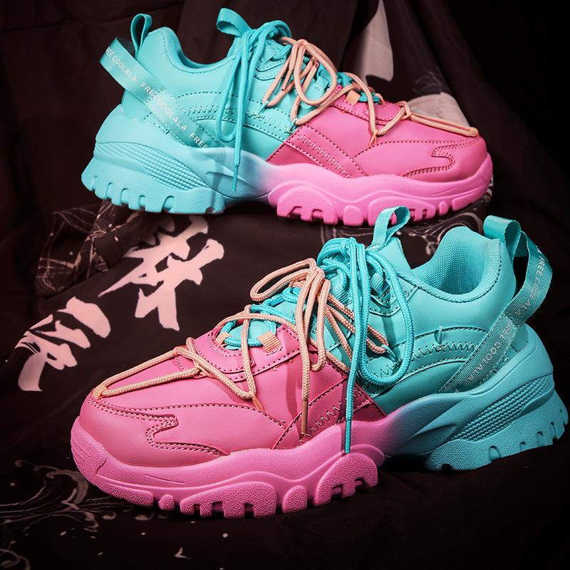 Four seasons explosion Harajuku трендовый цвет, соответствующий модному бренду ретро-туфли для пап, мужские низкие повседневные спортивные универсальные кроссовки