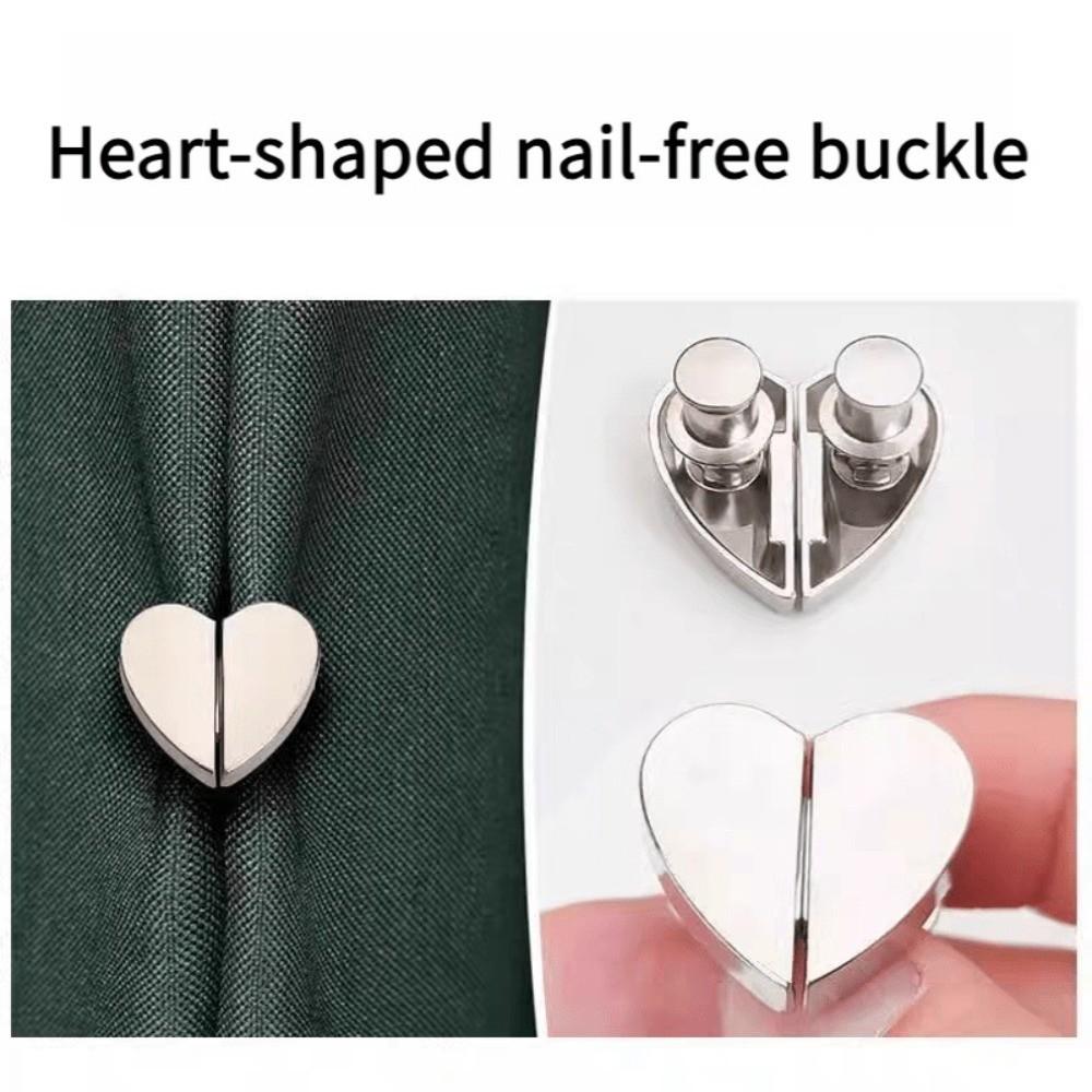 8PCS Heart-Shaped Magnetic Curtain Buckle Anti-Slip Detachable Snap Hooks Hotel Privacy Protection