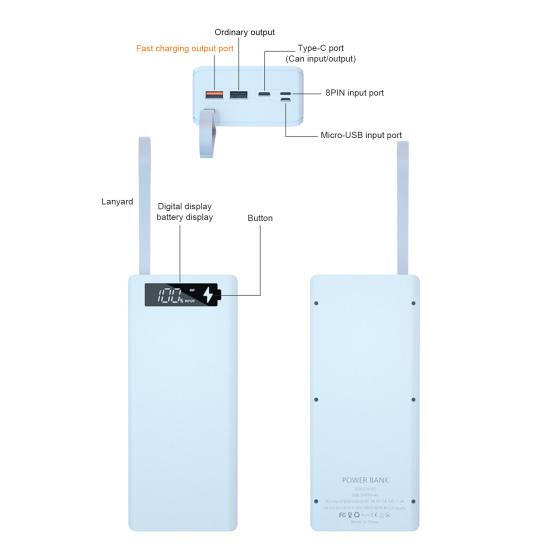 Корпус Power Bank C16, съемный, без пайки, DIY, на 16x18650, QC, портативное зарядное устройство, оболочка для смартфона