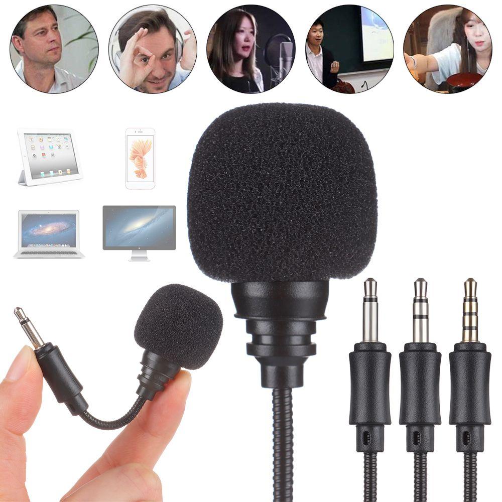 Mobile Phone Studio Megaphone Interview Microphone Mini Jack Microphone Stereo Mic Recording