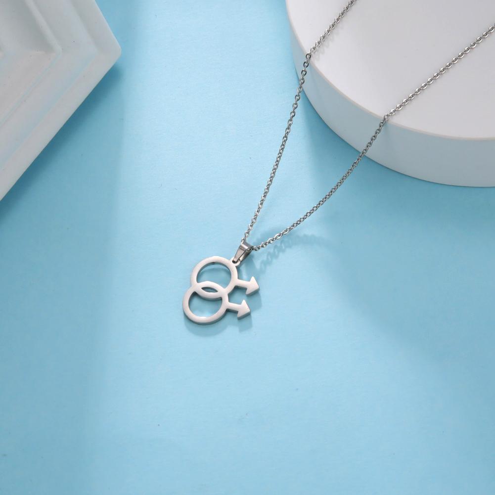 Teamer Gay Pride Necklace For Men Stainless Steel Pendant Man Male Symbol Necklaces Fashion Jewelry Gay Sign Gift Wholesale 4