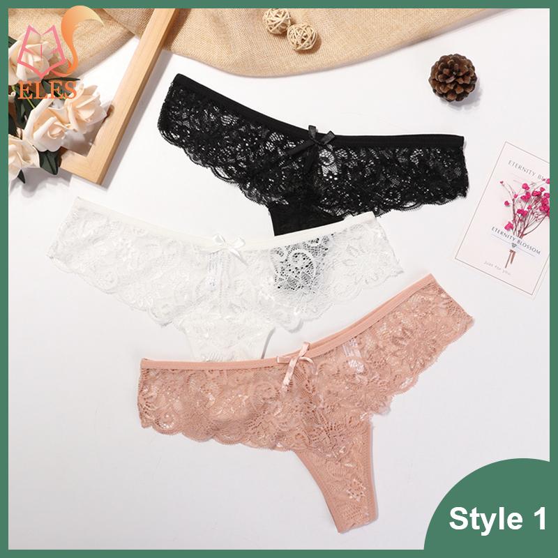 3 Pcs Woman Panties Sexy Lace Thong Underwear Lingerie Female T-back Temptation Low Waist G-string Pack