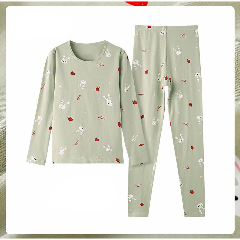 Осенне-зимний хлопковый цветочный женский термобелье с принтом, тонкий теплый костюм