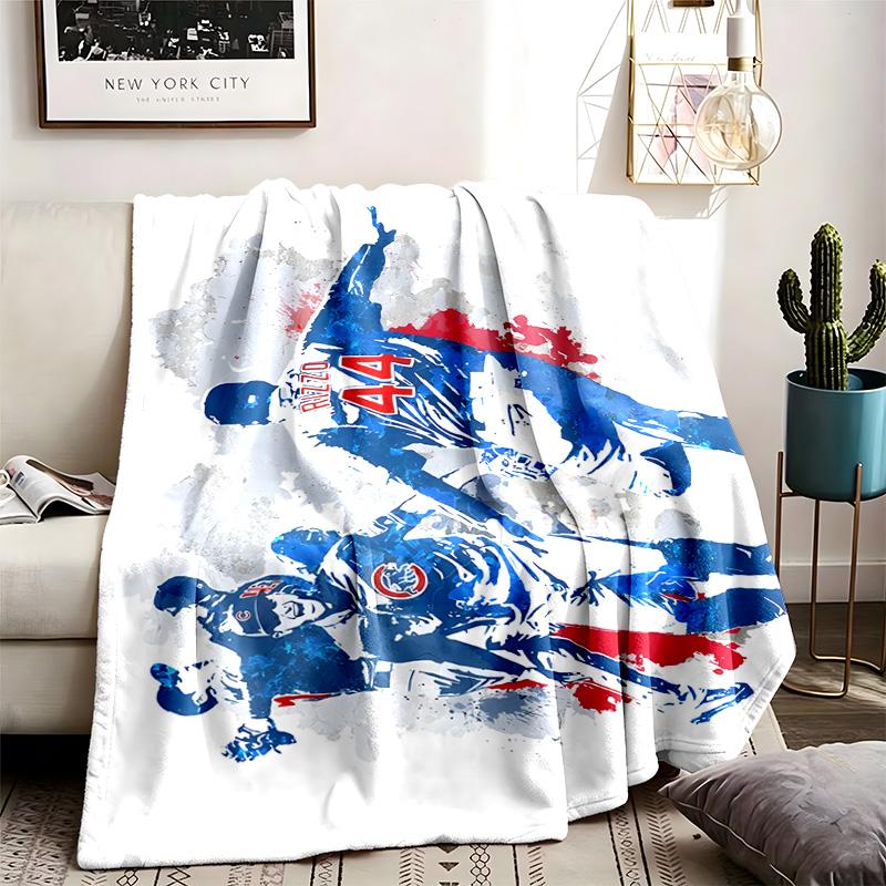 Chicago Cubs Theme Personalized Outdoor Flannel Blankets Soft And Suitable For All Seasons Perfect For Sofas Beds And Camping
