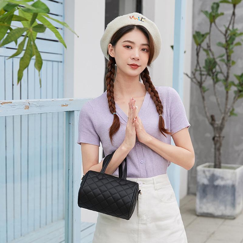 Женская маленькая сумка женская сумка-подушка с вышитым ромбом новая сумка-цилиндр Niche