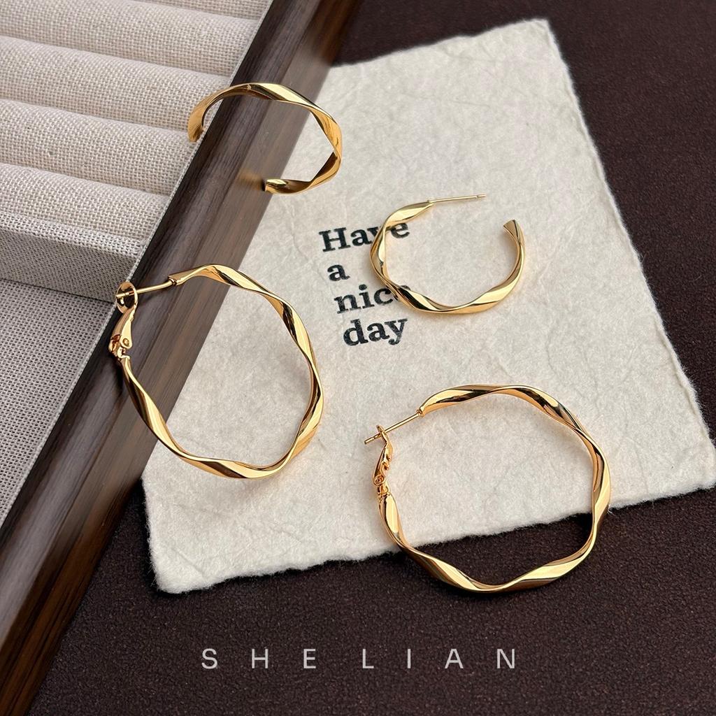 Mobius high-end temperament versatile earrings niche light luxury design earrings fashion cold wind earrings women