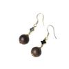 Indonesian Kalimantan Agarwood Earrings: 12mm Grade, 925 Sterling Silver, Gold Plated Studs