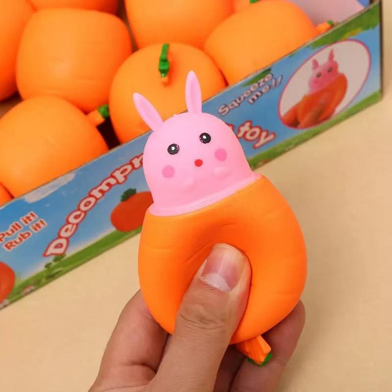 ** Сквиши Морковка Кролик Сжимаемые Телескопические Игрушки Дети Детская Редис Кролик Чашка Зажим Музыкальная Игрушка Креативная Снятие Стресса