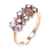 Dark Light Color Gradient Matching Purple Zircon Rings for Women Sparkling Personality Accessories