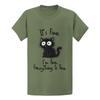 Funny Black Cat It's Fine T-Shirt - Gift for Cat Lovers Graphic Tee 1