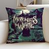 Gothic MMotionless In WhiteS Cushion Cover Breathable and skinfriendly linen pillowcase square removable and washable cushion