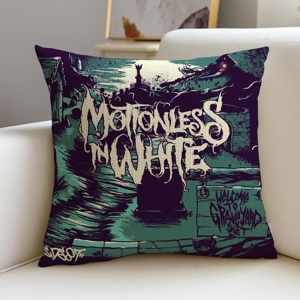 Gothic MMotionless In WhiteS Cushion Cover Breathable and skinfriendly linen pillowcase square removable and washable cushion