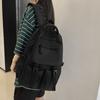 Schoolbag trendy pure black schoolbag multi-bag large-capacity casual backpack fashionable new junior high school male and female students backpack