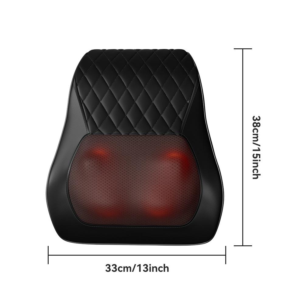 Shiatsu Neck Back Massage Pillow with Heat Function Multi Speed Modes Remote Control Rechargeable Body Cushion Massager