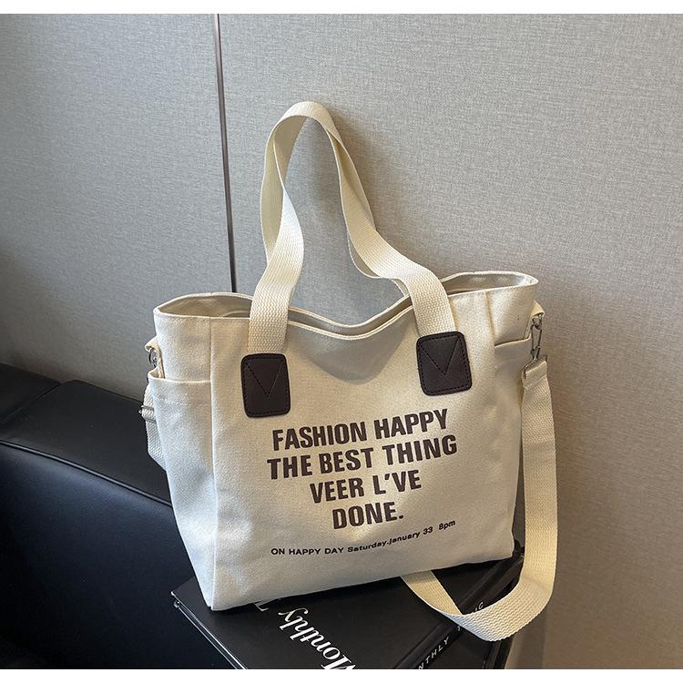 Винтажная большая холщовая сумка-тоут 2024 - Унисекс, Европейский/Американский стиль, Идеально подходит для студентов колледжа