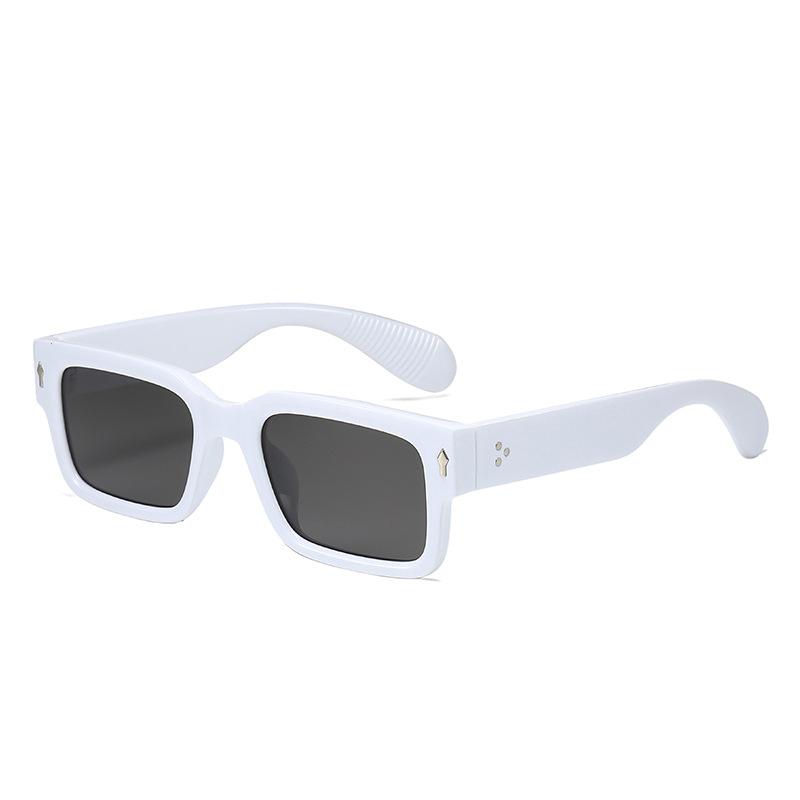 Солнцезащитные очки квадратные от люксового бренда, дизайнерские, для женщин и мужчин, модные, винтажные, для путешествий, с заклепками, UV400, для женщин, трендовые