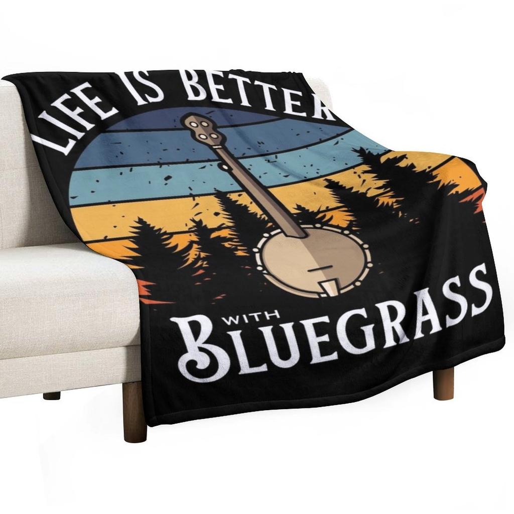 Life is Better with Bluegrass (Banjo) Throw Blanket Large Stuffeds Sofa Quilt Tourist Blankets