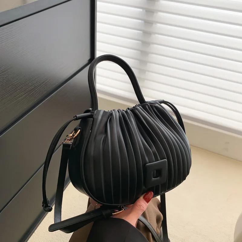 Fashion Brand Design Crossbody Bag for Women Luxury Vintage Shoulder Handbag Female Tote Bag Casual PU Leather Bucket Bag