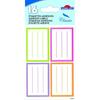 16 School Adhesive Labels - Rectangles 4 Pastel Colors
