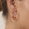 French Gentle Wind Three-dimensional Flower Earrings Small Flower Imitation Pearl Opening C-Type Earrings Stainless Steel Jewelry