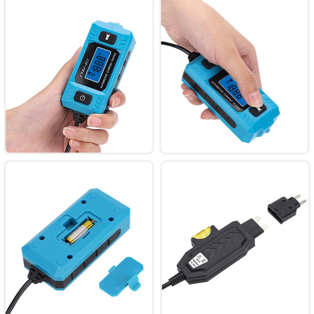 CNBJ 611 Automotive Fuse Current Tester Car Leakage Analyzer Fault Tester Automotive Fuse Current Testing Tool Blue