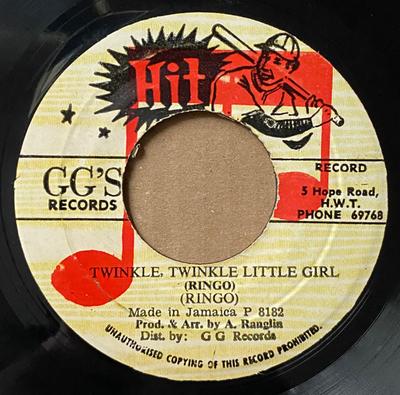 7-дюймовая пластинка JOHNNY RINGO Twinkle Twinkle Little Girl НЕТ Хита 1982 Ямайка Регги Ска Даб Б/у